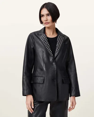 Allsaints Corinna Tasselled Blazer In Black
