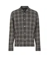 Allsaints Corvus Checked Relaxed Fit Shirt In Black