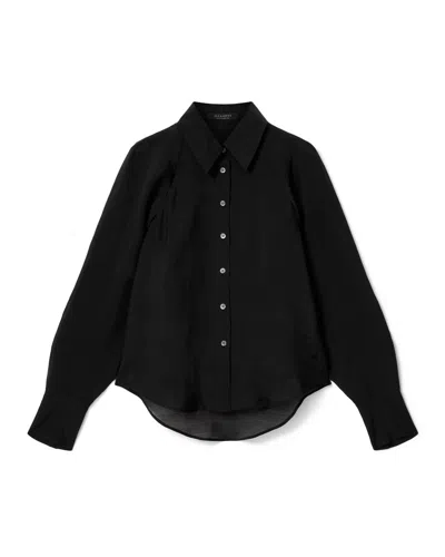 Allsaints Cory Relaxed Fit Printed Shirt In Black