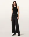 Allsaints Aki Crossover Wide Leg Jeans In Black