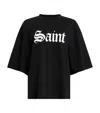 Allsaints Womens Black Amelie Branded-print Cotton-jersey T-shirt In Black