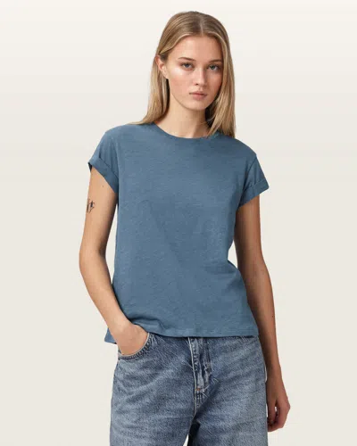 Allsaints Cotton Anna Crew Neck Short Sleeve T-shirt In Blue