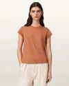 Allsaints Cotton Anna Crew Neck Short Sleeve T-shirt In Brown