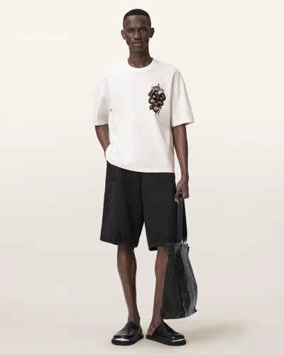 Allsaints Cotton Araknid Short Sleeve Boxy Graphic T-shirt In White