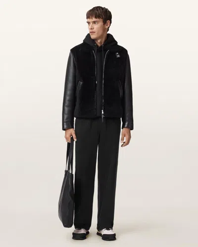 Allsaints Cotton Asher Straight Fit Joggers In Black