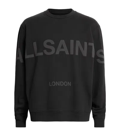Allsaints Biggy Oversized Logo Print Sweatshirt In Jet Black