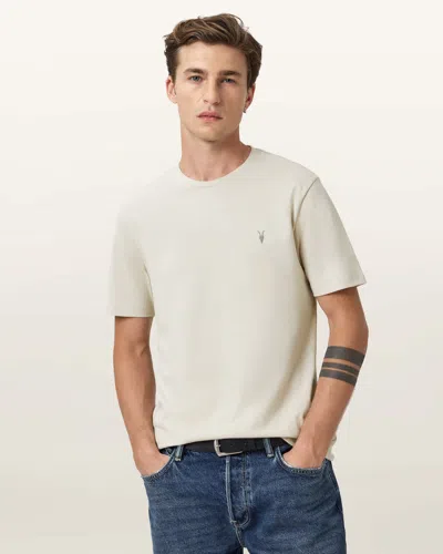 Allsaints Cotton Brace Brushed Cotton Crew Neck T-shirt In White