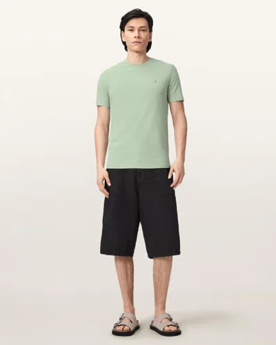 Allsaints Cotton Brace Brushed Cotton Crew Neck T-shirt In Green