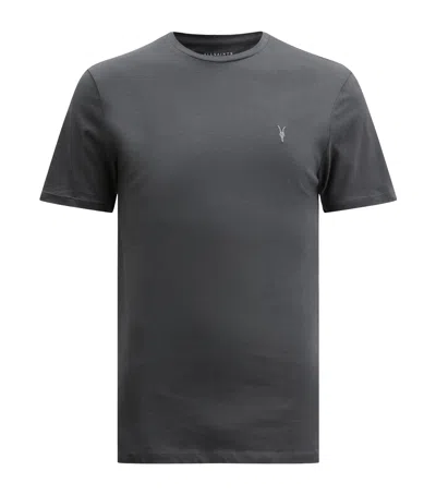 Allsaints Brace Brushed Cotton Crew Neck T-shirt In Carter Grey