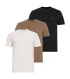 Allsaints Brace Brushed Cotton T-shirts 3 Pack In Multi