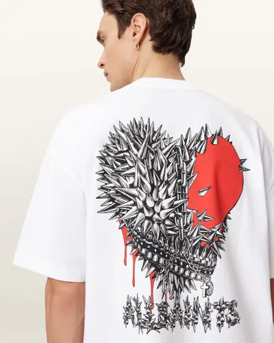 Allsaints Cotton Chaste Oversized Graphic T-shirt In White