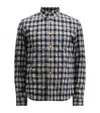 Allsaints Mens Glam Purple Orin Check-print Relaxed-fit Cotton-blend Shirt In Purple