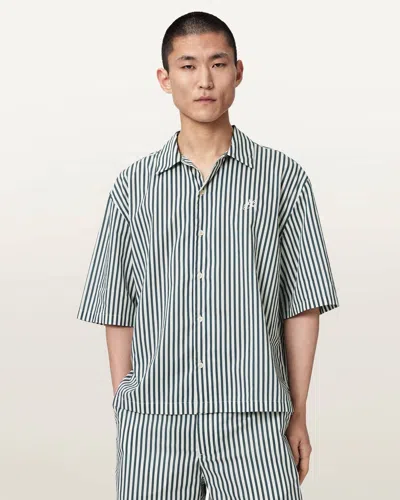 Allsaints Cotton Chopin Boxy Short Sleeve Striped Shirt In Multi