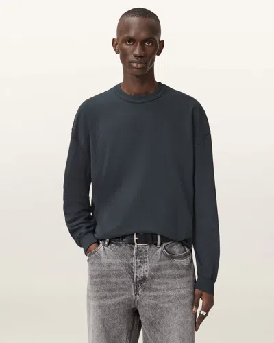 Allsaints Cotton Cole Crew Neck Sweatshirt In Blue