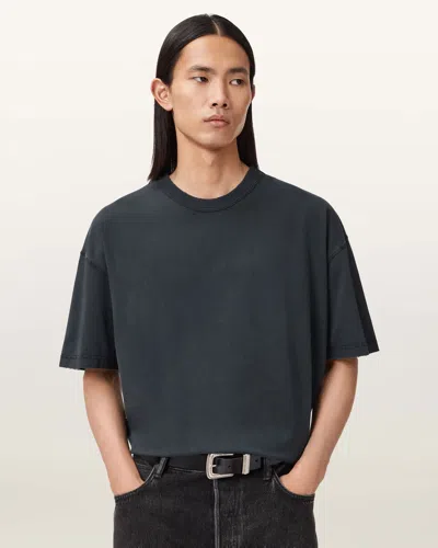 Allsaints Cotton Cole Short Sleeve Oversized T-shirt In Black