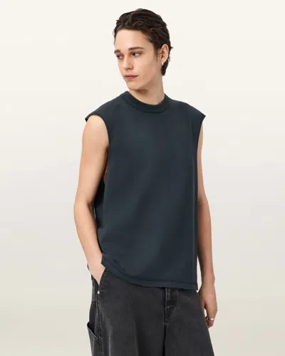 Allsaints Cotton Cole Sleeveless Crew Neck T-shirt In Black
