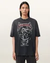 Allsaints Cotton Constrict Oversized Graphic T-shirt In Black