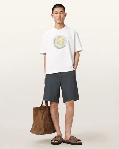 Allsaints Cotton Corbett Relaxed Fit Linen Blend Shorts In Multi