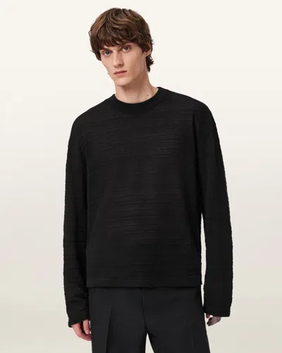 Allsaints Cotton Cove Long Sleeve T-shirt In Black