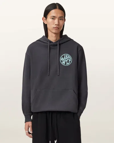 Allsaints Cotton Distortion Graphic Hoodie In Multi