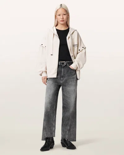Allsaints Cotton Dreamer Amphia Oversized Hoodie In White