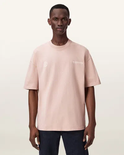 Allsaints Cotton Emblem Short Sleeve Cotton T-shirt In Pink