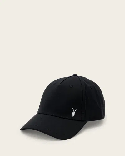 Allsaints Cotton Fen Ramskull Baseball Cap In Blue