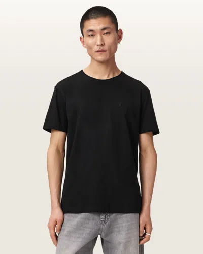 Allsaints Cotton Flax Short Sleeve Ramskull T-shirt In Black