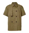 Allsaints Womens Flow Short-sleeved Cotton Jacket Fir Green In Green