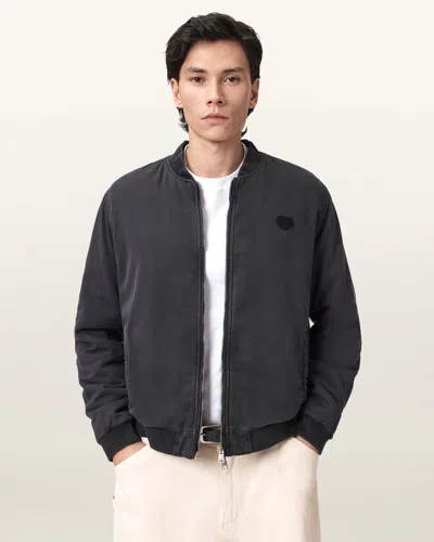 Allsaints Cotton Forres Cotton Bomber Jacket In Black