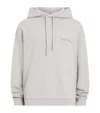 Allsaints Mens Carbon Grey Future Relaxed-fit Logo-print Cotton Hoody In Gray