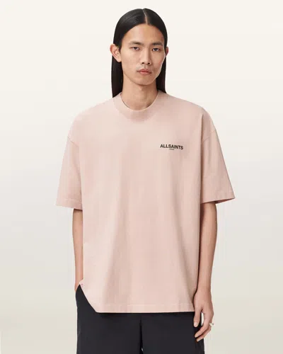Allsaints Cotton Hallis Oversized Graphic T-shirt In Pink