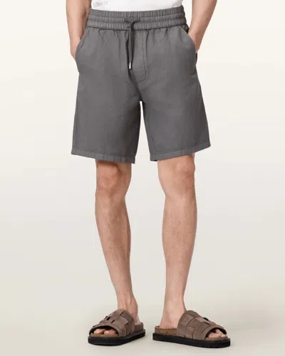 Allsaints Cotton Hanbury Linen Blend Relaxed Fit Shorts In Multi