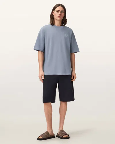 Allsaints Cotton Haven Embroidered Logo Oversized T-shirt In Gray