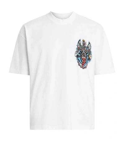 Allsaints Cotton Howl Rider T-shirt In White