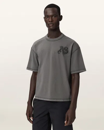 Allsaints Cotton Insignia Short Sleeve Cotton T-shirt In Black