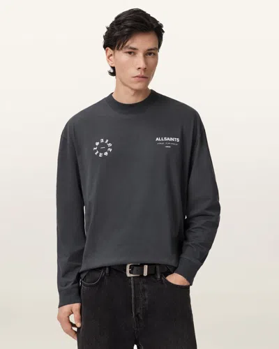 Allsaints Cotton Kindred Oversized Graphic T-shirt In Black