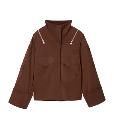 Allsaints Cotton Leighton Utility Jacket In Brown