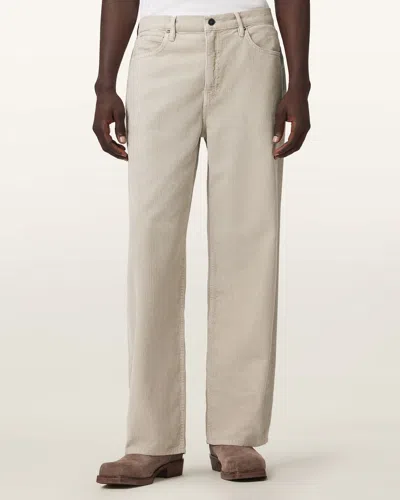 Allsaints Lenny Wide Leg Corduroy Jeans In Neutral