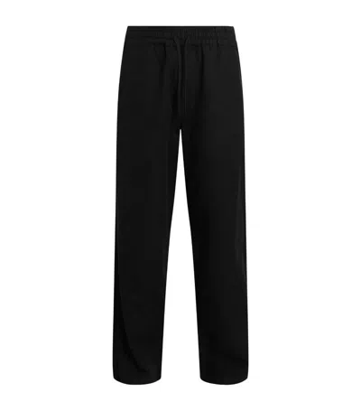 Allsaints Cotton-linen Hanbury Trousers In Black