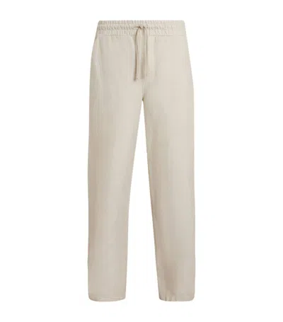 Allsaints Cotton-linen Relaxed Hanbury Trousers In Grey