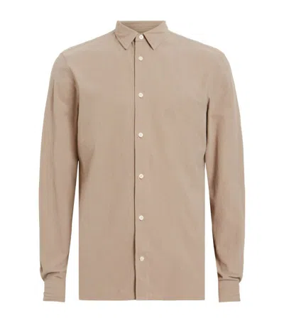 Allsaints Lovell Slim Fit Button-up Shirt In Acre Brown