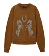 Allsaints Cotton Luck Embellished Pippa Sweatshirt In Brown