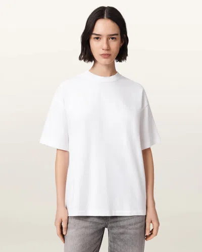 Allsaints Cotton Mabel Etta Oversized Cotton T-shirt In White