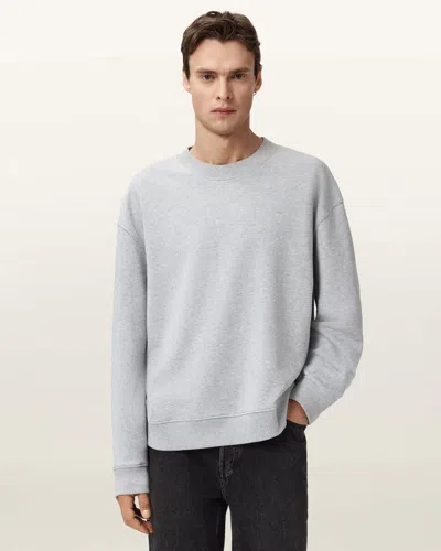 Allsaints Cotton Milo Oversized Cotton Sweatshirt In Gray
