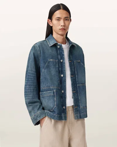 Allsaints Cotton Mukesh Denim Jacket In Blue