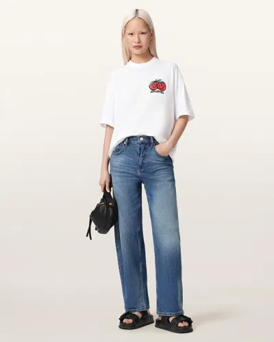 Allsaints Cotton Mutual Etta Oversized Short Sleeve T-shirt In White