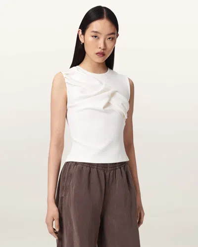 Allsaints Cotton Nella Slim Fit Sleeveless Tank Top In White