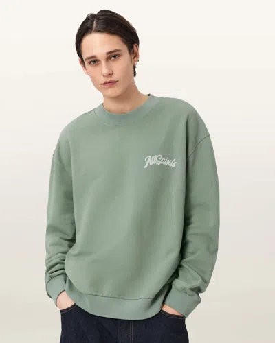 Allsaints Cotton Odyssey Crew Neck Sweatshirt In Green