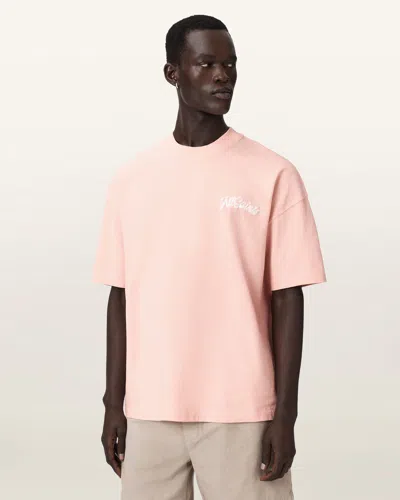 Allsaints Cotton Odyssey Oversized Short Sleeve Crew T-shirt In Pink